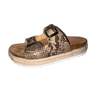 CELTIC & CO. Shoes Womens Size 38 Python Leather Double Strap Espadrille Sandals